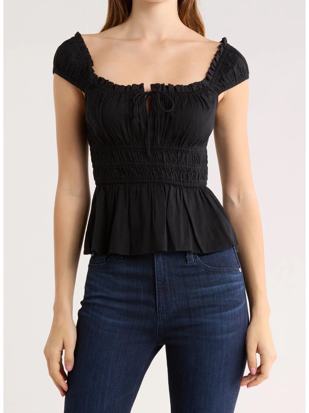 NEW! Abound Pretty Black Peplum Top Size S
